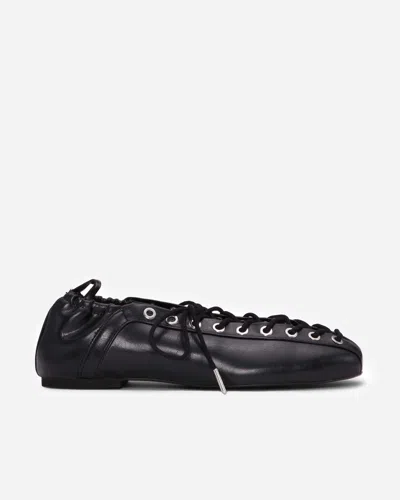 GANNI GANNI LACE UP BALLERINA BLACK | SANDALS