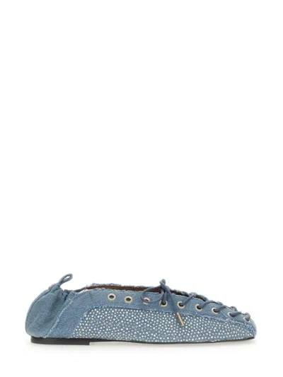GANNI GANNI LACE-UP BALLERINA