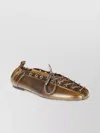 Ganni Lace Up Ballerina Eyelets