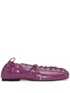 Ganni Lace-up Ballet Flats