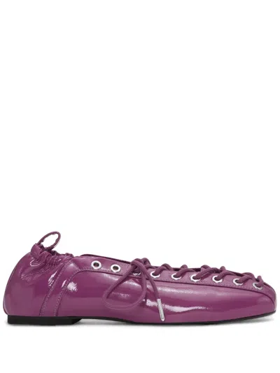 Ganni Lace-up Ballet Flats