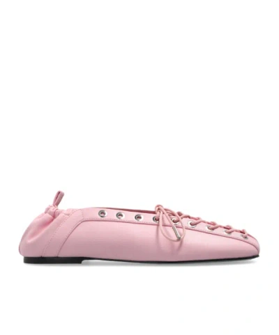 Ganni Lace-up Ballet Flats