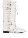 Ganni Lace-up Boots In White