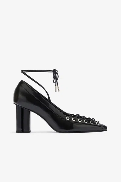 Ganni Lace Up Butterfly High Pump In Black