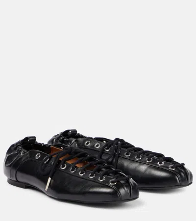 GANNI LACE-UP BALLET FLATS