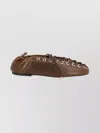 Ganni Lace-up Shoes Featuring Elasticated Trim In Brown