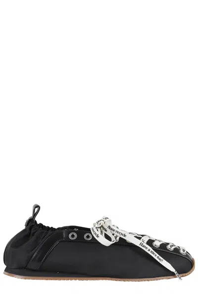 Ganni Alexander Mcqueen White Leather Sneakers With White Leather Heel