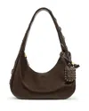 Ganni Charm-detail Shoulder Bag In Brown