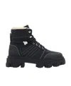 Ganni Lacing Short Boots In Black