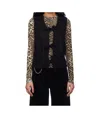 Ganni Black Tie String Vest In Black