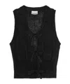 Ganni Knitted Tie String Vest In Black