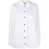 Ganni Balloon Sleeve Poplin Cotton Shirt In White