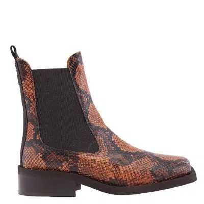 Ganni Ankle Boots In Brown