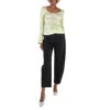 Ganni Ladies Margarita Silk Stretch Shirt, Brand Size 36 (us Size 2) In Green