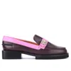 Ganni Ladies Multicolour Colorblocked Leather Jewel Loafers