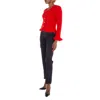 Ganni Ladies Racing Red Mohair Butterfly-button Cardigan In Red