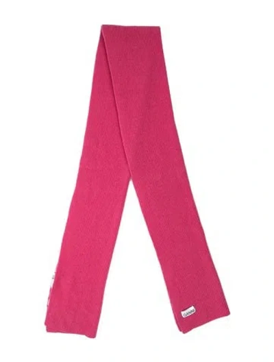 Pre-owned Ganni Lambswool Scarf In Pink