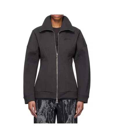 Ganni Lapel Long Sleeve Casual Jacket In Black
