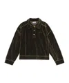 Ganni Lapel Long Sleeve Polo Shirt In Black