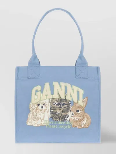 Ganni Large Animal Pattern Shopper Bag