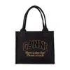 Ganni Large Easy Shopper Bag In Black
