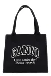 Ganni 'large Easy Shopper Contrasted Logo' Shopping Bag
