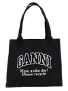 Ganni 'large Easy Shopper Contrasted Logo' Shopping Bag