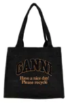 Ganni Large Denim Tote Bag