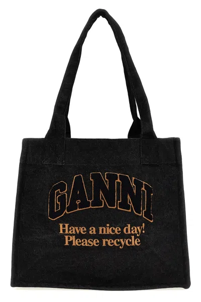 GANNI GANNI 'LARGE EASY SHOPPER DENIM' SHOPPING BAG