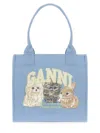 Ganni Large Animal Pattern Shopper Bag