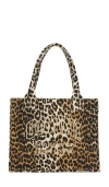 Ganni Large Easy Shopper Tote In 豹纹