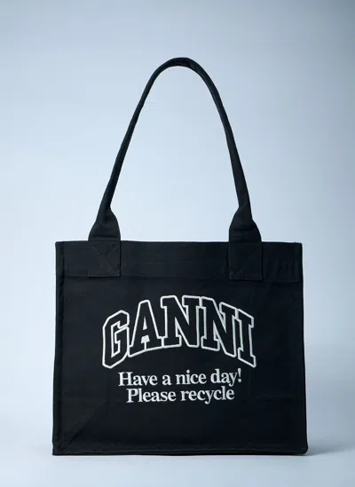 GANNI LARGE EASY SHOPPING TOTE BAG