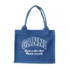 Ganni Large Easy Tote Bag In Blue