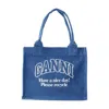 Ganni Large Easy Tote Bag In Blue