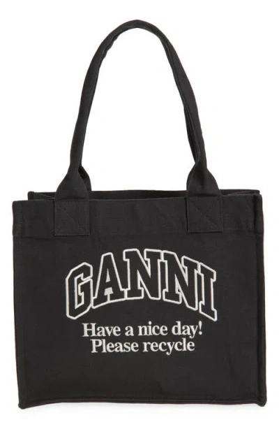 GANNI GANNI LARGE LOGO SHOPPER TOTE