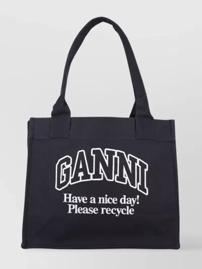 Ganni Large Organic Cotton Tote Bag