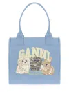 Ganni Large Animal Pattern Shopper Bag