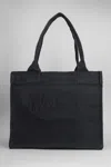 Ganni Large Tote Bag With Logo In Phantom