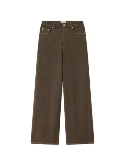 Ganni Lari Jeans In Neppy Denim In Brown