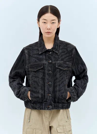 GANNI LAZER DENIM BOMBER JACKET