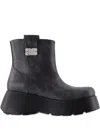 Ganni Kat Low Vintage Ankle Boots In Black