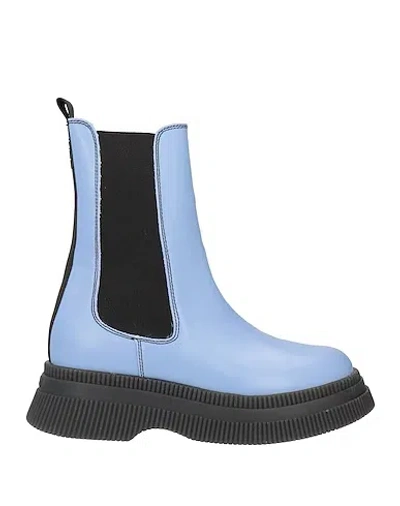 Ganni Leather Ankle Boots In Black