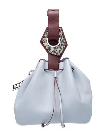 Pre-owned Ganni Leather Backpack In Blue