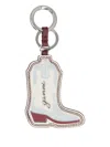 Ganni Leather Boot Keyring In Multi