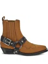 Ganni Western Chelsea Boot In Brown