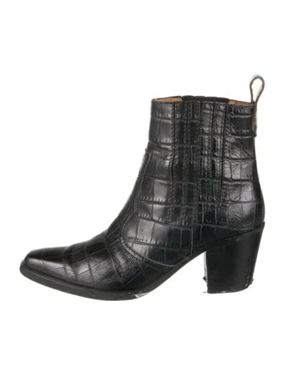 Pre-owned Ganni Leather Boots In Multi