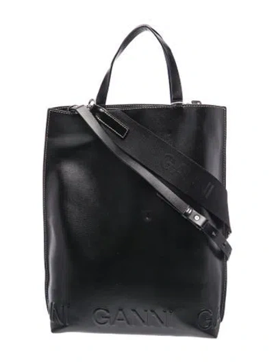 Pre-owned Ganni Leather Bucket Bag In Pink