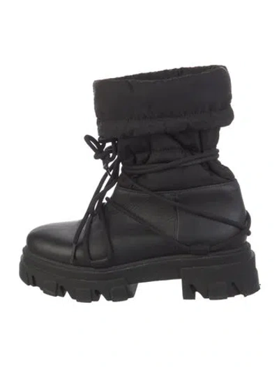 Pre-owned Ganni Leather Chelsea Boots In Black