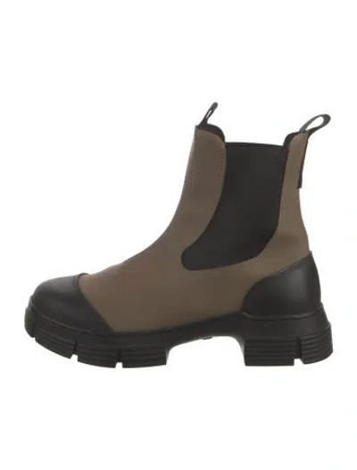 Pre-owned Ganni Leather Chelsea Boots In Brown