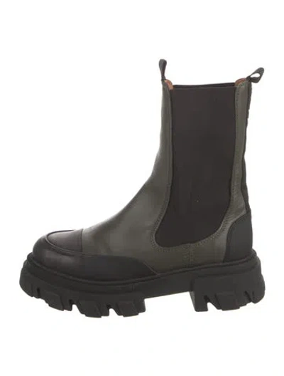 Pre-owned Ganni Leather Chelsea Boots In Multi